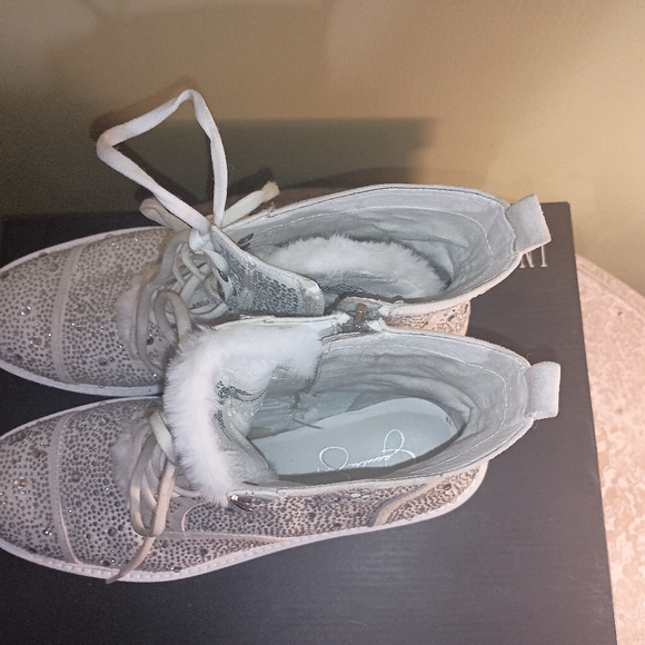 Jessica Simpson Rhinestone White Cargo Boots - Picture 3 of 11